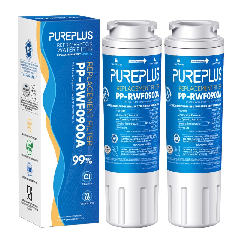 Pure Plus PUREPLUS UKF8001 Refrigerator Water Filter Replacement for Maytag UKF8001P, EDR4RXD1, Everydrop Filter 4, PUR 4396395, Puriclean II, UKF8001AXX-200, UKF8001AXX-750, RWF0900A, RFC0900A, 469006, 2Pack - Image 1